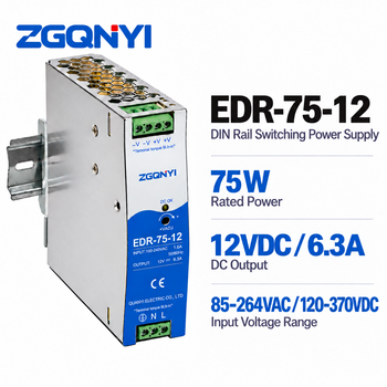EDR-75-12 DIN Rail Power Supply 12V 75W