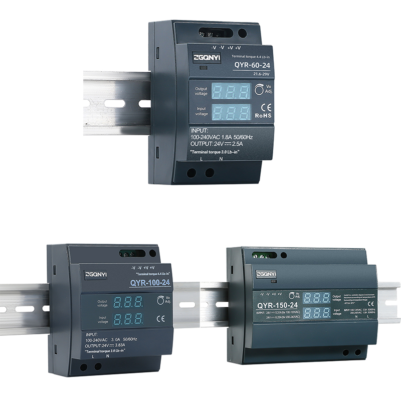 QYR Series 60W 100W 150W DIN Rail SMPS