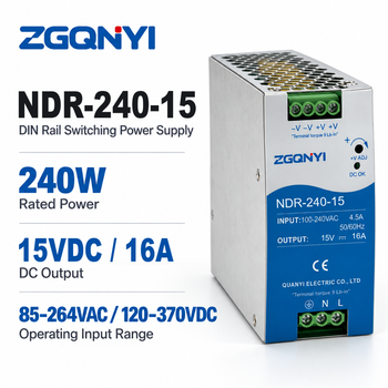 NDR-240-15 DIN Rail SMPS 240W 15V 16A