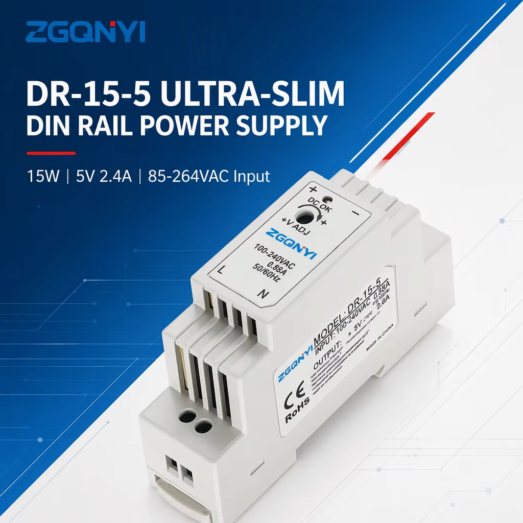 DR-15-5 DIN Rail Power Supply 15W 5V 3A