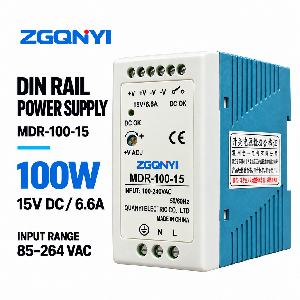 MDR-100-15 15V DIN Rail Power Supply